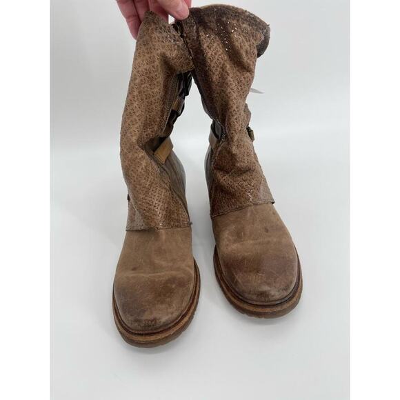 A.S. 98 Distressed Brown Leather Combat Boots 39 - Picture 3 of 16